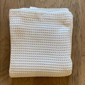 64”x68” White Waffle Knit Cotton Shower Curtain